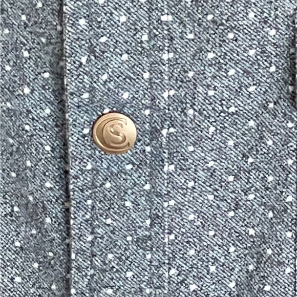 Construct New York Dot Pattern Snap Up Long Sleeve Blue Shirt Men’s size XXL - Picture 8 of 8